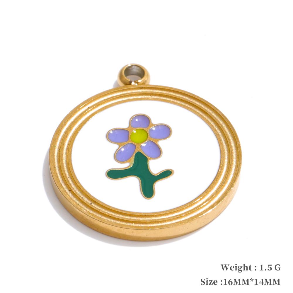 Yhpup Fashion Enamel Lemon Strawberry Heart Flower Gift DIY Accessories Making Necklace Bracelet Earring Stainless Steel Jewelry