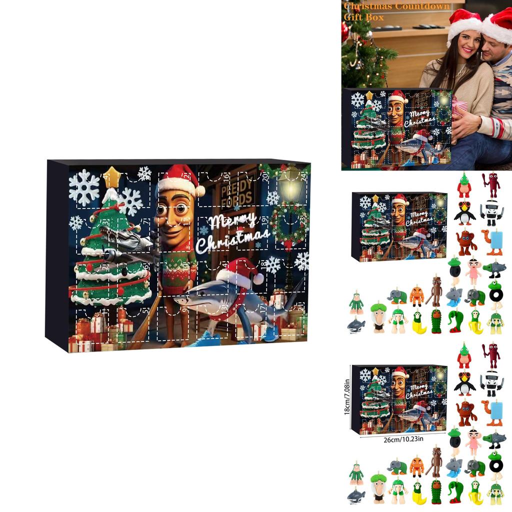 Calendar de Advent Acrilic Italian Brainrot Cu Figurine Personaj Pentru Decor de Sărbători