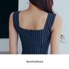 ISLAYCAOLILA E18 Scarlet Cabaret Mini Club Party Tight Midi Bodycon Dress Women's (XL, Navy) Dress, Dress, Dress, Dress, Dress, Striped, Sleeveless,