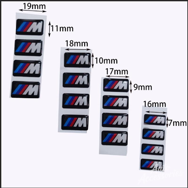 16/17/19mm Car Steering Wheel Decor Stickers Center Hub Cap Emblem DIY Decal Ornament Accessories For BMW M Performance X3 X5 X7