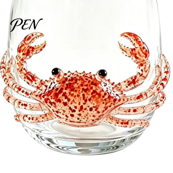 Elegante Bicchiere Acqua Oceano con Bordo Dorato 12oz Polpo, Design in Rilievo, Stile Marino Dipinto a Mano Sofisticata Bicchiereria Costiera per Bere per Amanti