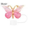 Cute Butterfly Straw Caps Silicone Toppers Covers for 10mm Straws, Dust-Proof Reusable Personalized Decorations Tumblers, Colorful Tips Accessories