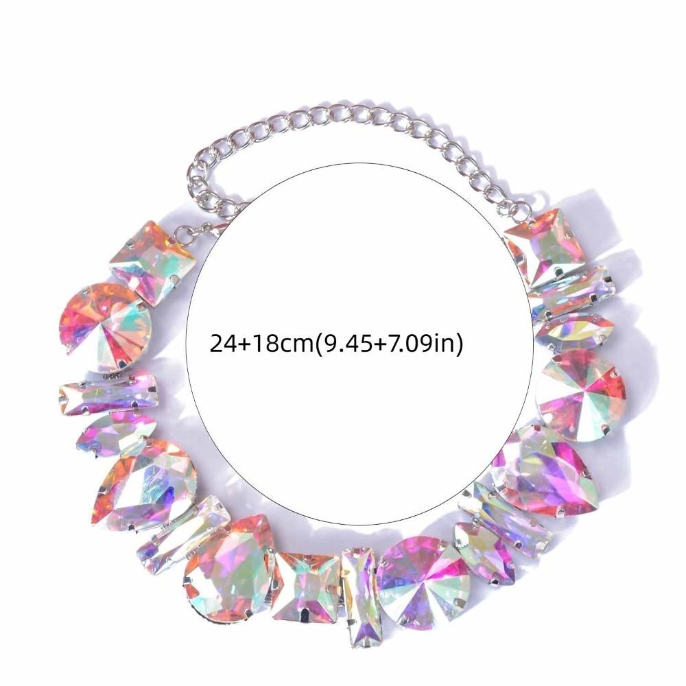 Exaggerated Rhinestone Necklace Light Luxury Women's Choker Temperament Crystal Necklace  Girls