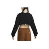 Nike Sportswear Loose Fit Cropped Long Sleeve Crewneck Top Women Tops Black FV7510-010