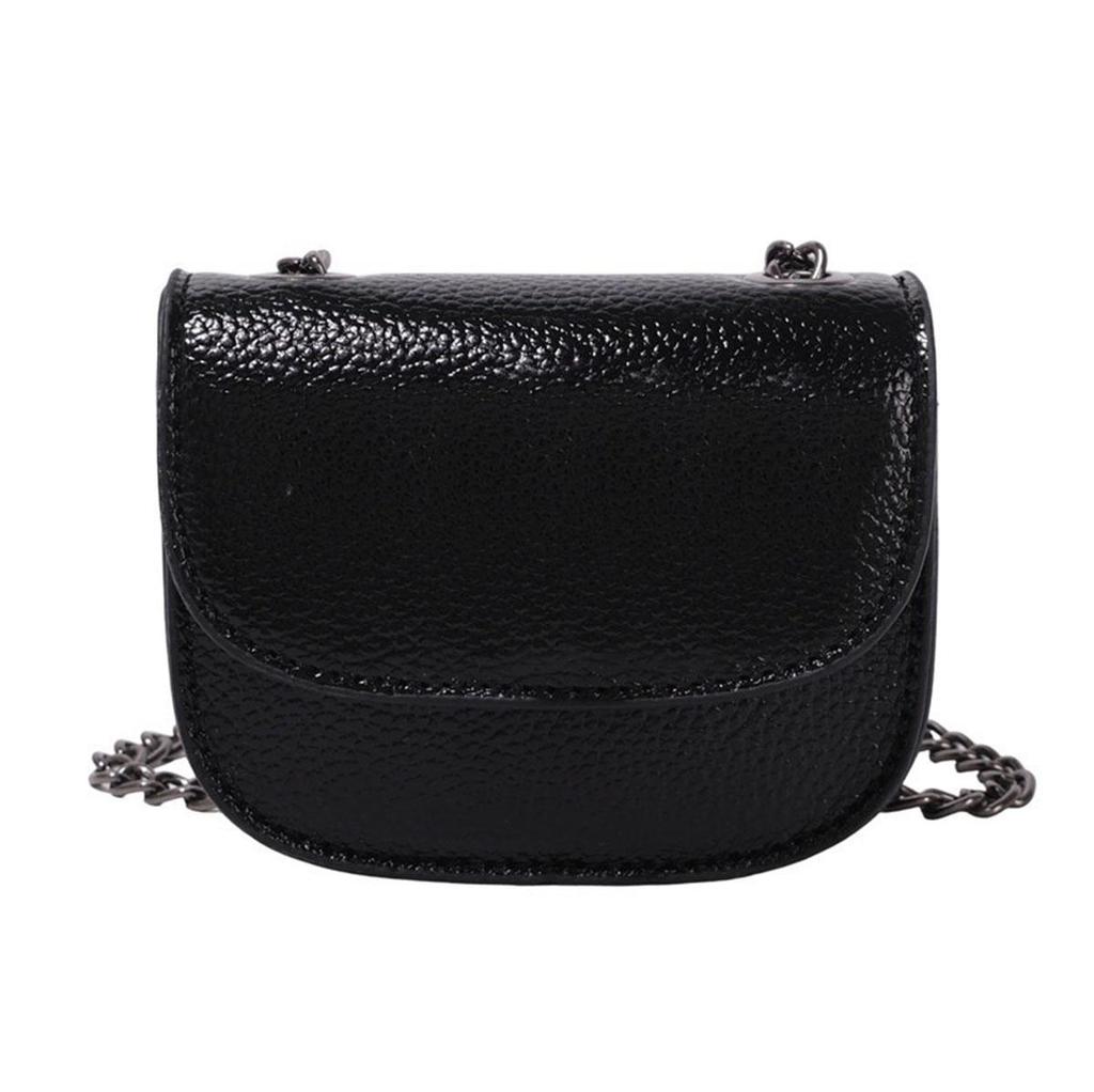 Women's K-G PU Mini Colorful Splicing Chain Bag Fashionable And Versatile Saddle Bag Single Shoulder Crossbody Bag