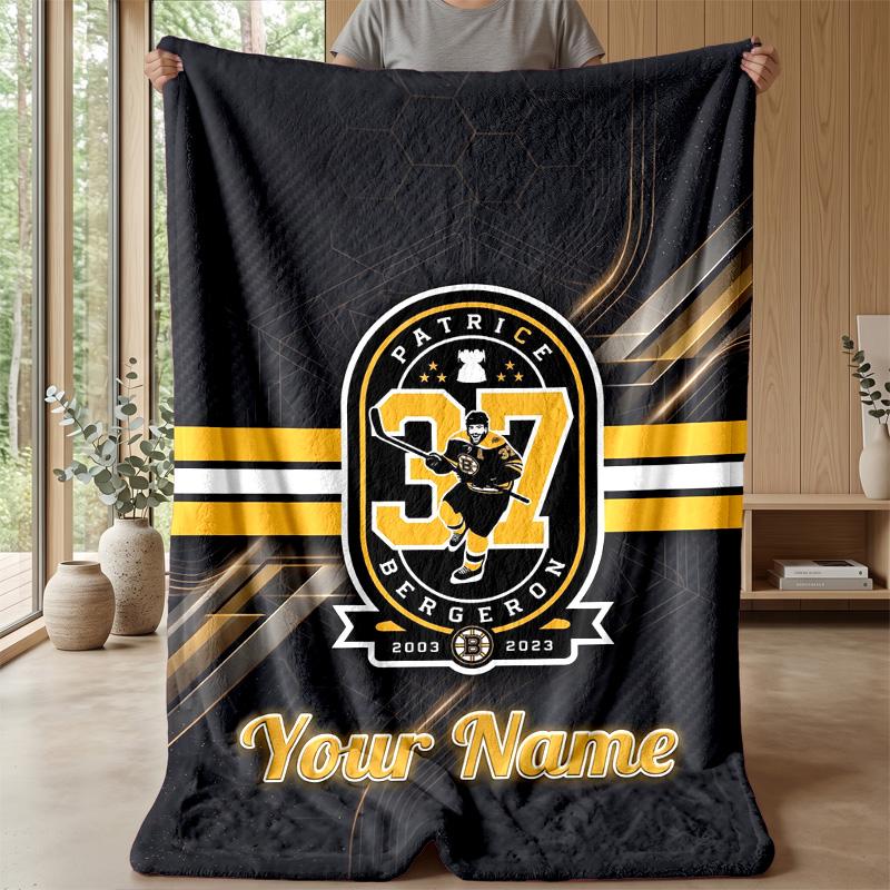 Boston Bruins Individuelle Flanell-Kuscheldecke Drucken Sie Ihren Namen Text Weiche Warme Decke Weihnachtsgeschenk