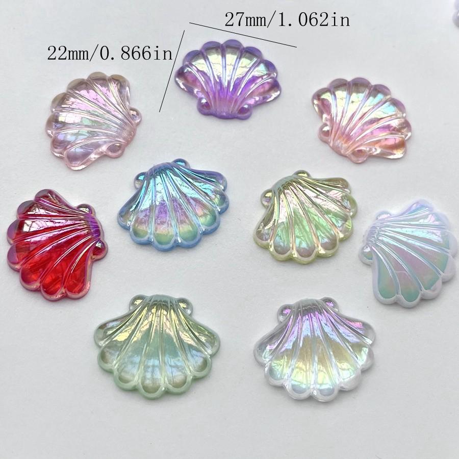 10 Pieces 27*22mm Beautiful AB Color Shell Crystal Rhinestone Flat Back Scrapbook Shell Crystal Rhinestone