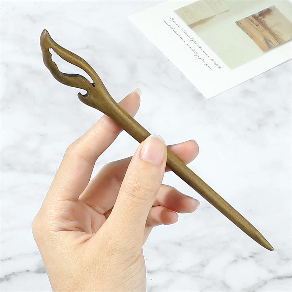 12 Styles Chinese Vintage Hairpins Green Sandalwood Ethnic Hair Sticks Women Girls High Quality Hairstyles Hair Accessories Gift