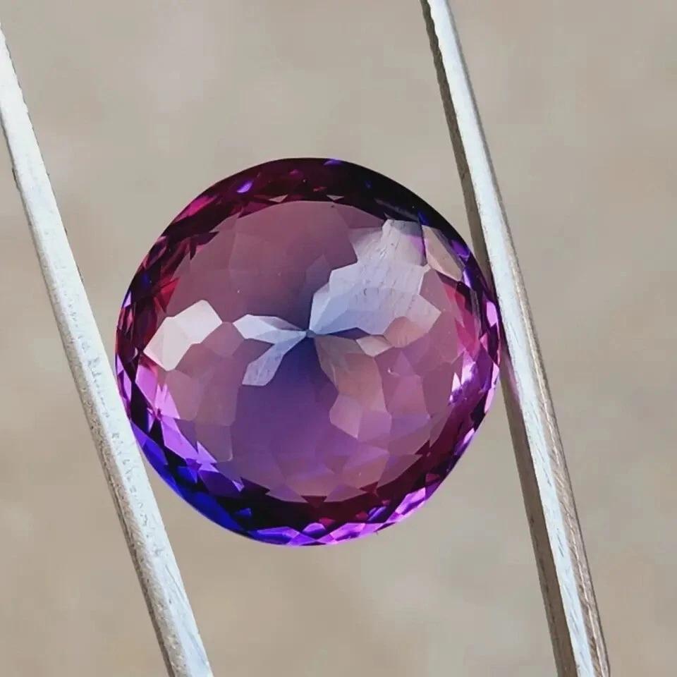Natural Purple Pink Montana Sapphire Round Cut 8-10 Ct Fabulous Gemstone