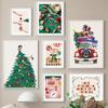 Christmas Tree Girl Santa Claus Car Gift Party Wall Art Canvas Painting Nordic Posters Prints Picture For Living Room Home Decor