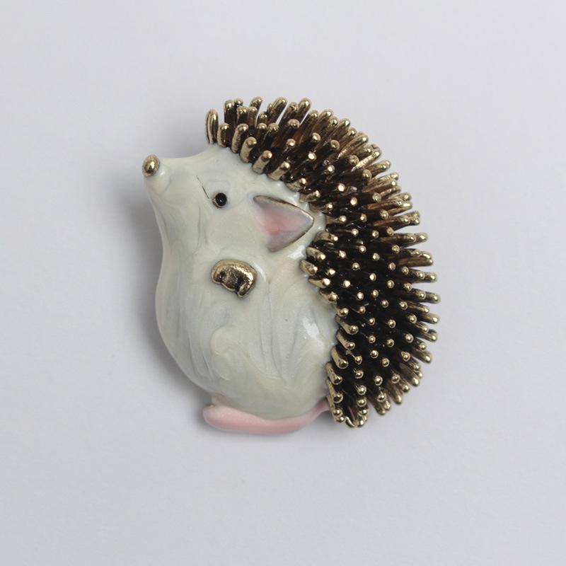 Enamel hedgehog brooch, fashionable clothing accessory, brooch, decoration, fixation, anti glare accessory