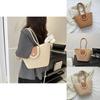Street Style Fashion Tote Bag For Women In Elegant Cream And Khaki With Practical Phone Pocket