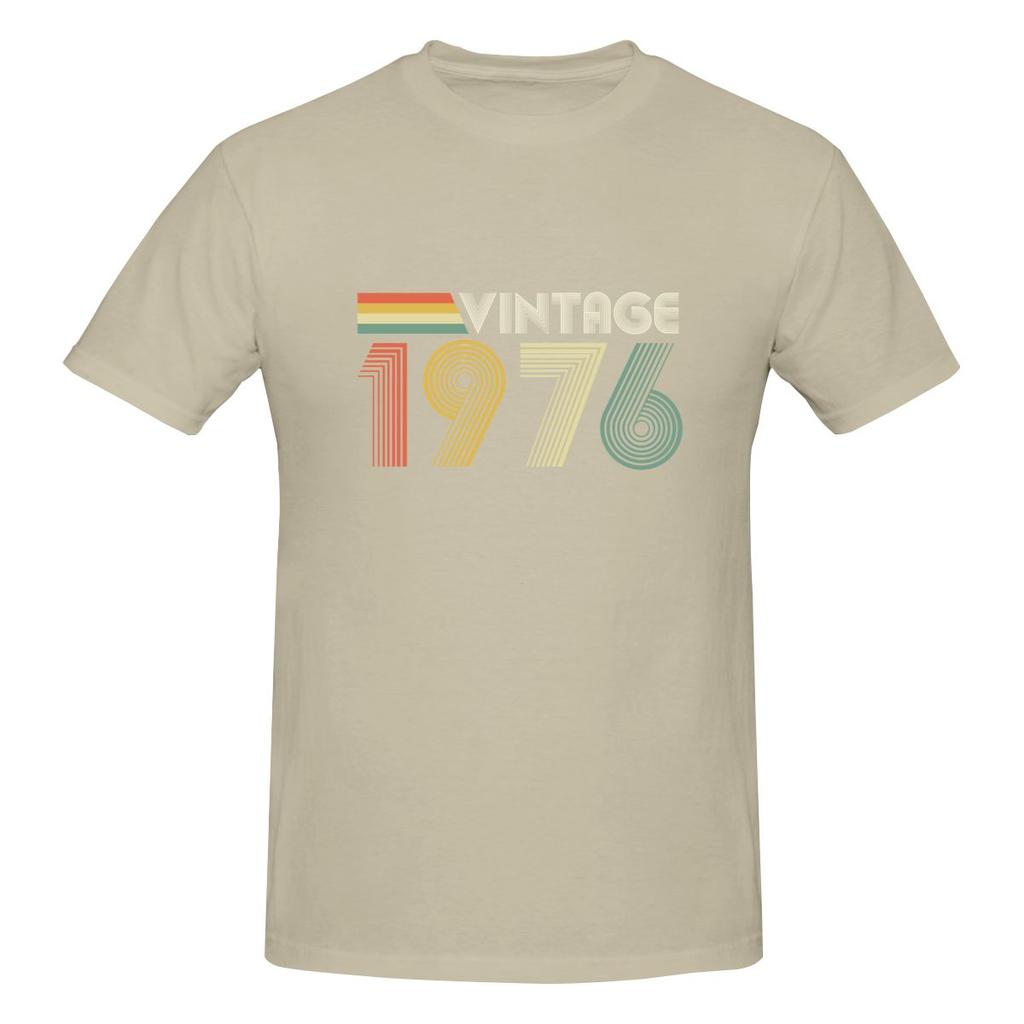 Vintage 1976 50th Birthday Gift Sweatabsorbing Tshirt Street Sports Fashion Sense Tee