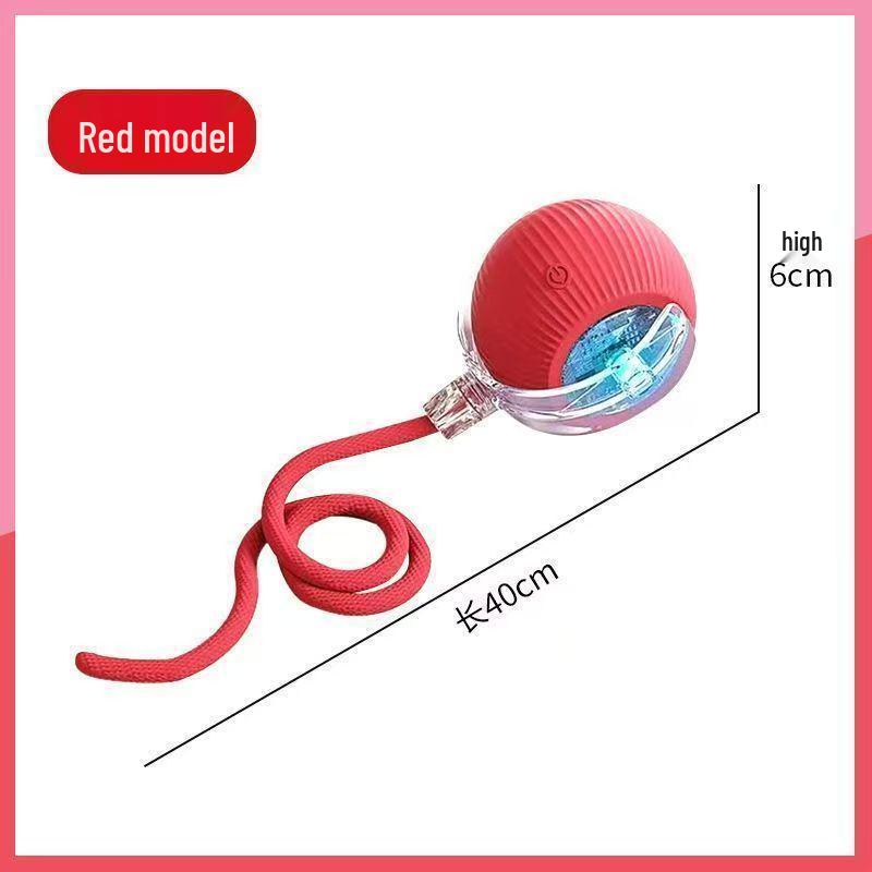 Smart Electric Pet Toy: Dog Walking & Cat Teasing Rechargeable Rolling Ball for Kitten Decompression Electric Rolling Ball красный