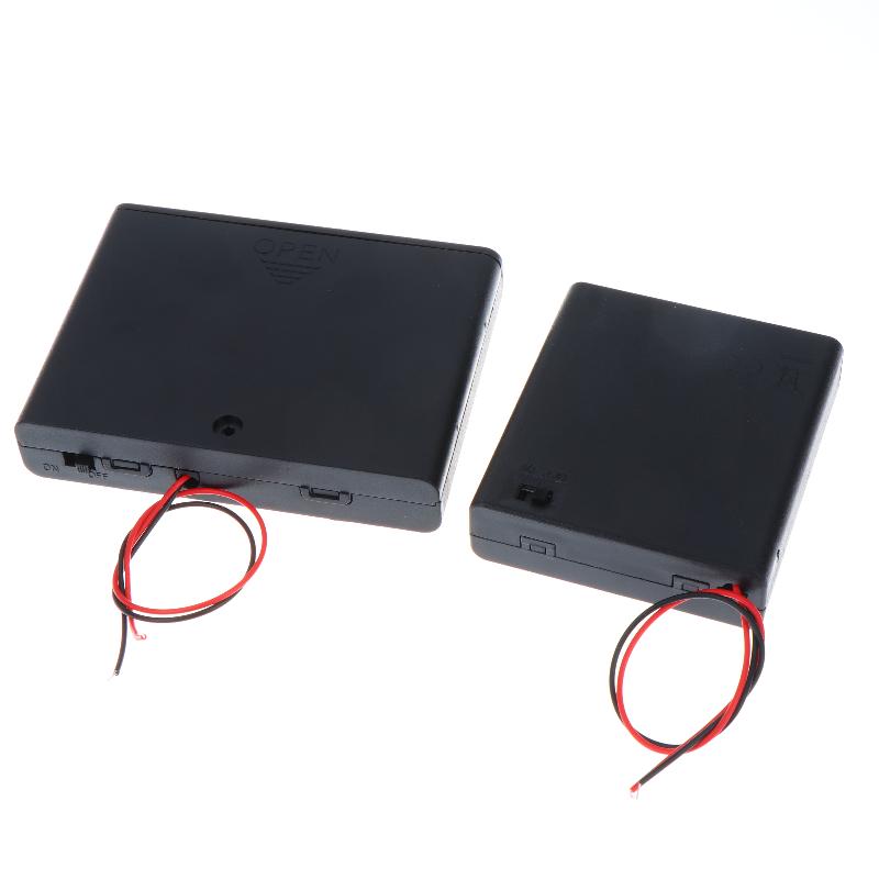 1/3Pcs Aa Battery Holder Storage Case Box With Switch And Cover For Aa Batteries Standard Container 1 2 3 4 6 8 Slots