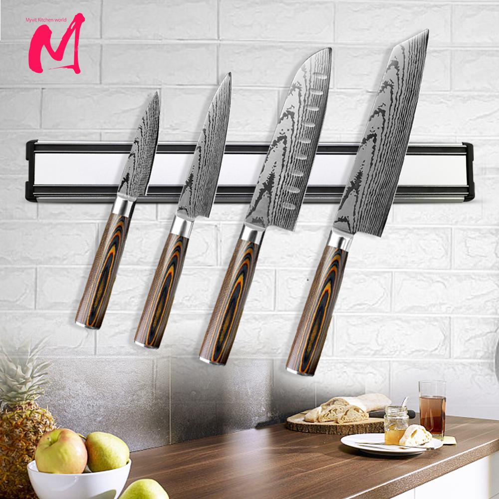 Magnetic Knife Holder Strip Wall Mount Block Storage Holder Strong Magnetic Knife Stand Strip Kitchen Accessories Organizer
