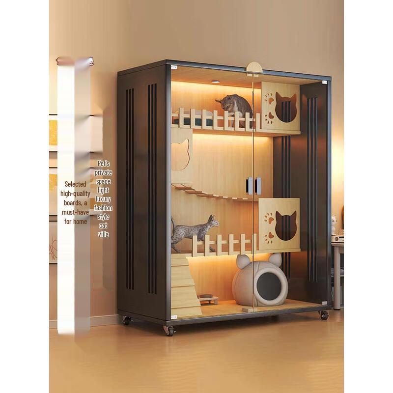 HANDUNYOU Luxus-Holz-Katzenvilla