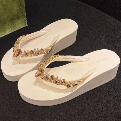 Flip Flops Dames Slippers Zomer 5cm Helling Hoge Hak Antislip Bovenkleding Modieuze Hoogteverhogende Coole Slippers Dames