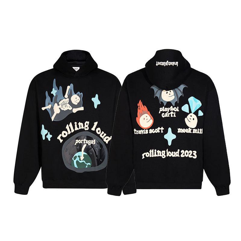 Unisex Broken Planet Print Velvet Hoodie - Trendy & Casual