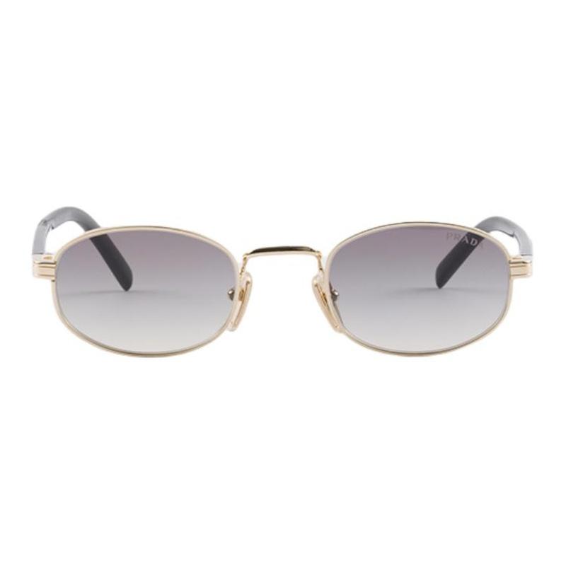 Prada [Available Prescriptions] Logo Design Round Sunglasses Women's Gold Gold 52 Basic Packaging-glasses Case + Packaging Box