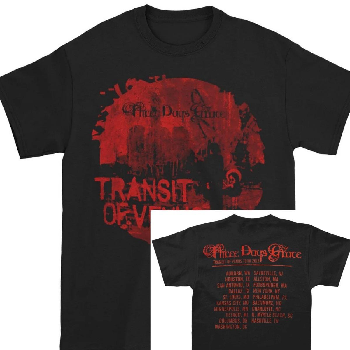 

Three Days Grace Футболка с принтом тура Transit To Venus 2012 Высококлассная Роскошь для Мужчин и Женщин Топ Y2k Летняя Горячая Распродажа 4XL