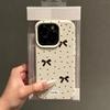 Schwarze Schleife Punktmuster Lychee-Textur Handyhülle Für iPhone 11 12 13 14 15 16 17 Pro Max 14 Plus 17 Air X XS XR Weiche Hülle