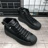2025 Frühling Leder Freizeitschuhe Herren Stiefeletten Schnürung High Top Herrenschuhe Klobige Sneaker Hochwertige Herren Designerschuhe