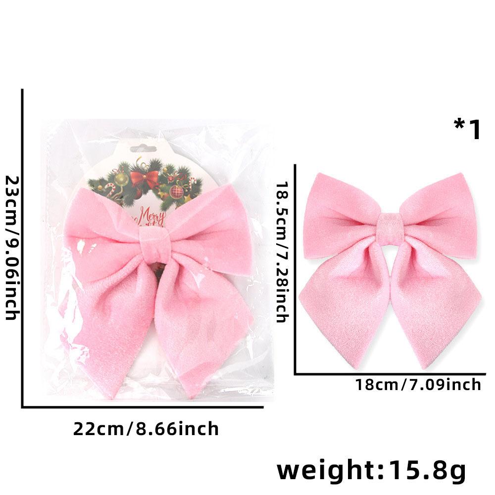 

1pc Red Velvet Bows for Christmas Decorations DIY Window & Tree Hanging Ornament, Velour Bowknot Accent for Festive Home Décor рожевий