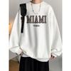 Men's Fashion Creative Design Miami Printed Print Sports Casual All-match Long Sleeve Round Neck Black Sweatshirt