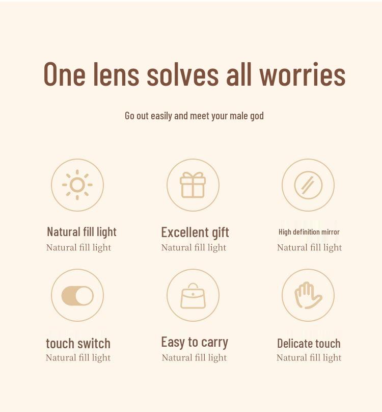 Portable USB-Charging LED Makeup Mirror: Double-Sided Folding Hand Warmer with Light & Magnification