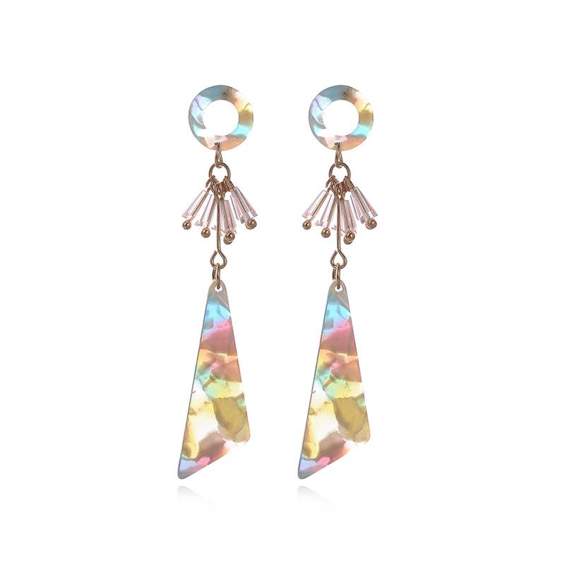 Geometric Crystal Stud Earrings - Trendy European and American Fashion Jewelry