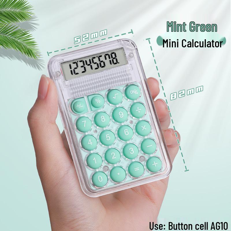 New Mini Candy Color Pocket Calculator - Portable and Transparent Student-Friendly Cute Design