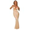 Spice Girl's new backless v-neck neck dress, women's summer slim-fitting fishtail skirt, lace waist-wrapped hip dress