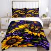 Butterflies Sunflowers Print 3Pcs Bedding Setduvet Cover With 2 Bedropillowcase Home Birthday Gift