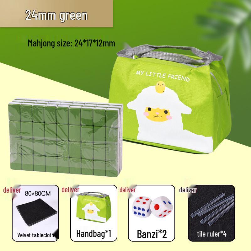 Conjunto de Mahjong Compacto: Azulejos Pardal Sólidos Esculpidos, Tamanhos 24mm e 30mm, Ideais para Uso em Viagens e Dormitórios