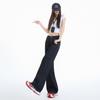 Spring Summer Denim Blue Low Waist Tencel Y2K Straight Micro Flare Wide Leg Denim Pants For Women Casual Pants Oversize Denim Trousers