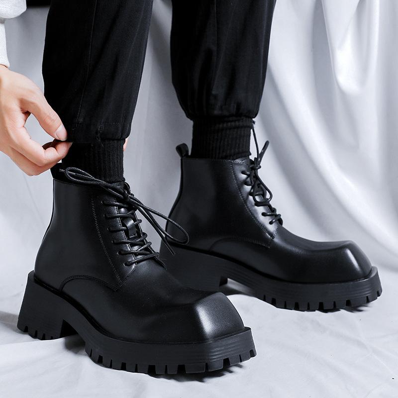 High-top Martin boots men's autumn 2025 new British style thick-soled tooling boots men's locomotive square head leather boots 2906-R