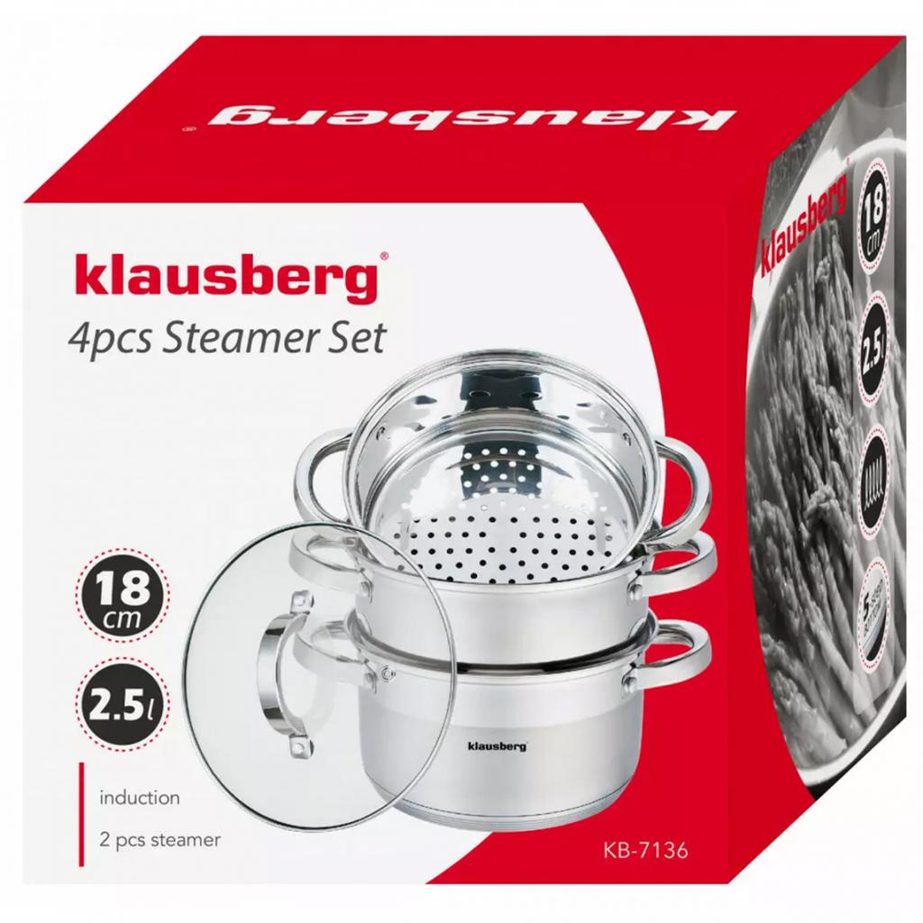 KLAUSBERG DAMPFTOPF 4 TEILE 18cm KB-7136