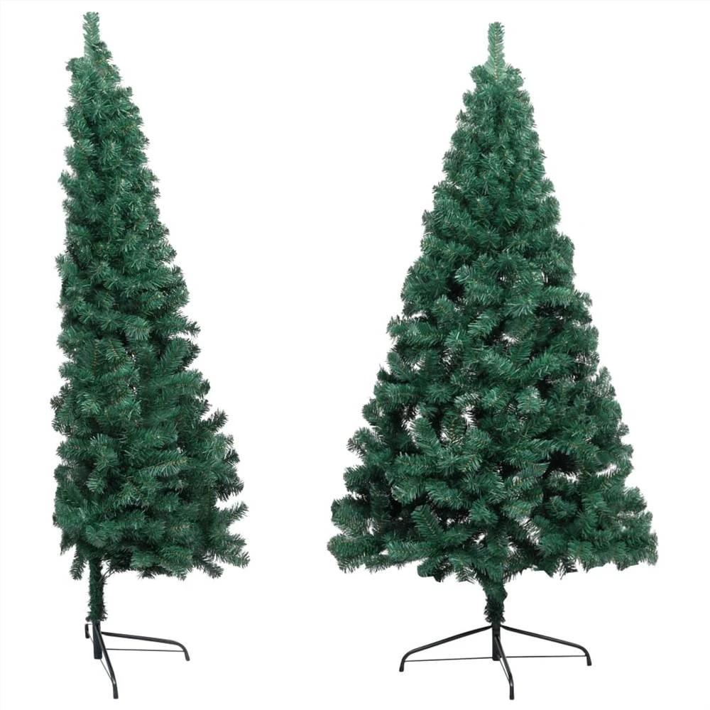 Jumătate Pom de Crăciun Artificial cu Stand Verde 120 cm PVC