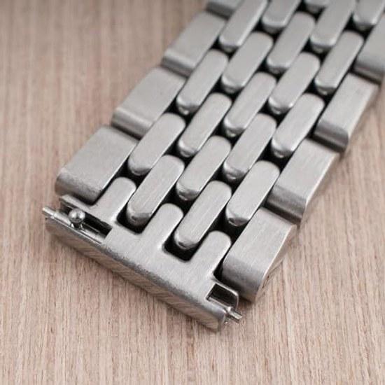 StrapHabit Watch Bracelet Q Timex Band Replacement 36mm 38mm 40mm M79 GMT Chronograph - TQ18 Quick Release Beads Rice Strap Stainless Steel Vintage