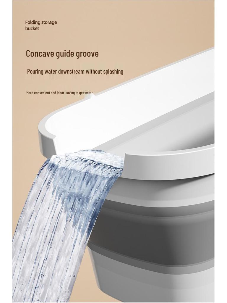 Collapsible Water Bucket for Mopping & Washing - Durable Plastic, Large Rectangular Design for Household & Car Cleaning