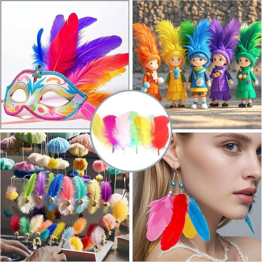 50PCS 12-18cm Goose Feathers Colorful Dream Catcher Feathers Wedding Party Handicraft Accessories