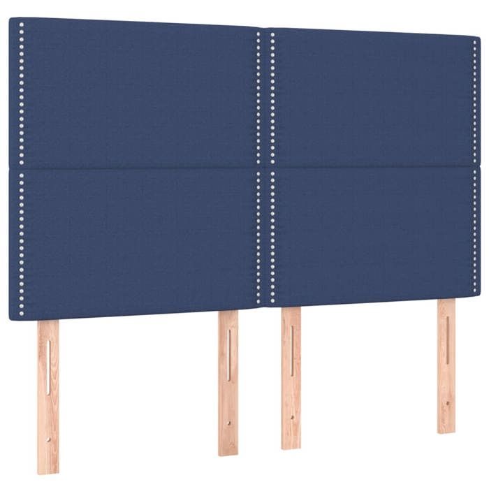 VidaXL Bed Frames with Headboard Blue 140 X 200 Cm Fabric3124982