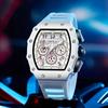 ONOLA Watches for Men Fashion Casual Tonneau Multifunctional Soft Silicone Strap Waterproof White Quartz Mens Watch Reloj Hombre
