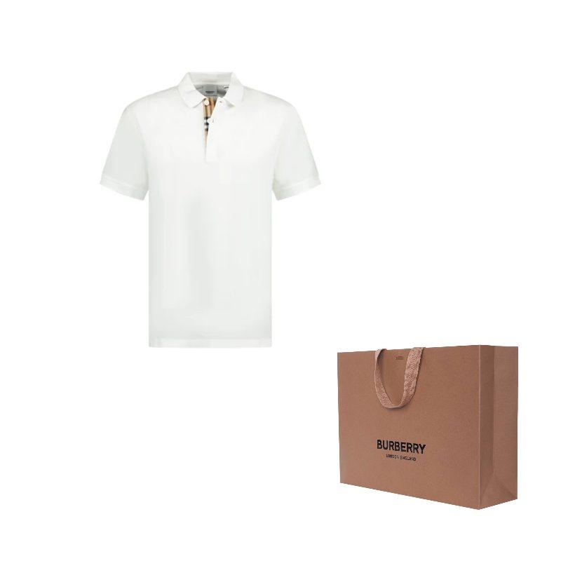 Burberry SS23 Men's Casual Pullover Short Sleeve Polo Shirt White 80675831