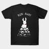 Herren Schwarzes T-Shirt mit Aufdruck Run Away Killer Bunny No-Cut Transferpapier Druck Baumwoll-T-Shirt