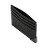 Emporio Armani Flat Multi-Card Slot Decorative Embossed Leather Card Holder Men Card Holder Black YEM320-YQ82X-80001