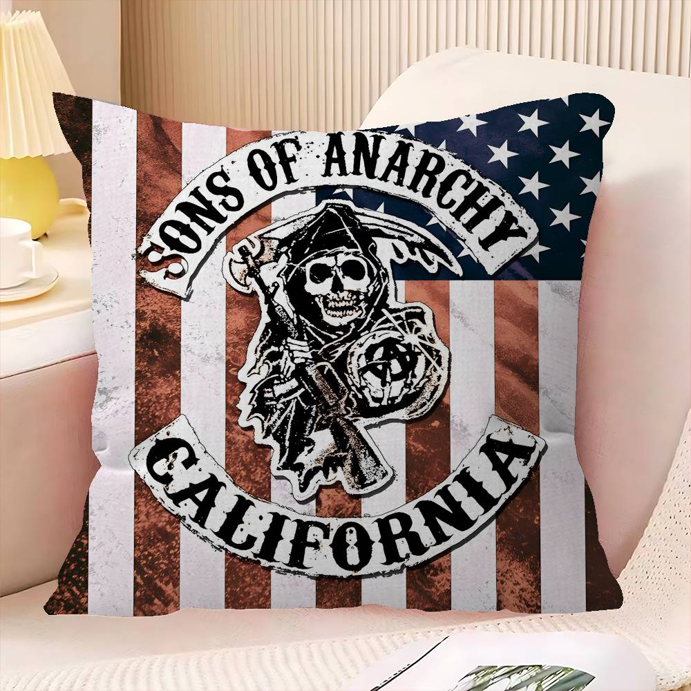 

SSons OOf AAnarchy TV Office Cushion Pillowcase Car Cushion CoverXCM Lumbar Pillowcase Sofa Pillowcover 30x30 cm