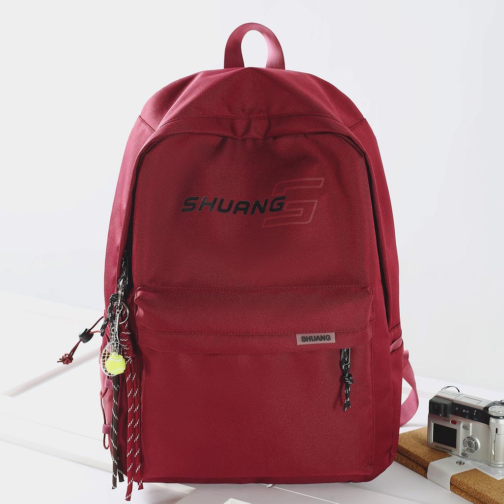 Schoolbag New Korean Version Simple Letter Backpack, Primary and Secondary School Schoolbag, Large Capacity and Light Men's and Women's Travel