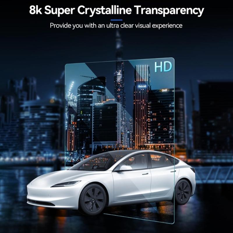 High Transparencys Tempereds Glass Guard for Model 3 2023-2025 Rear Seat Display 8inch Shatters Resistant Film